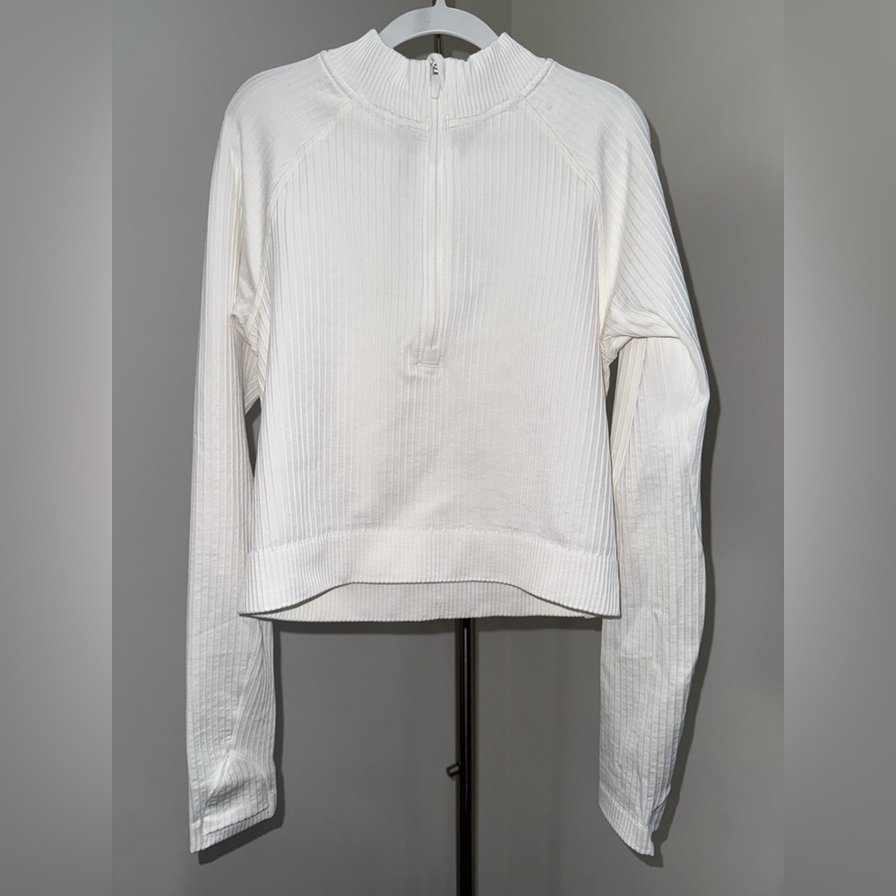 Lululemon Ribbed Half-Zip Pullover | White | Est Size S